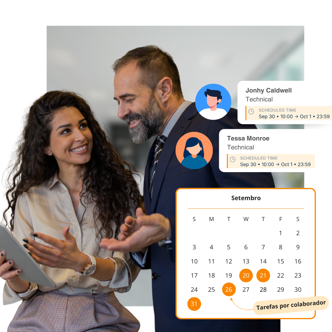 ZappService interface showing visual planning board and mobile field app for team coordination