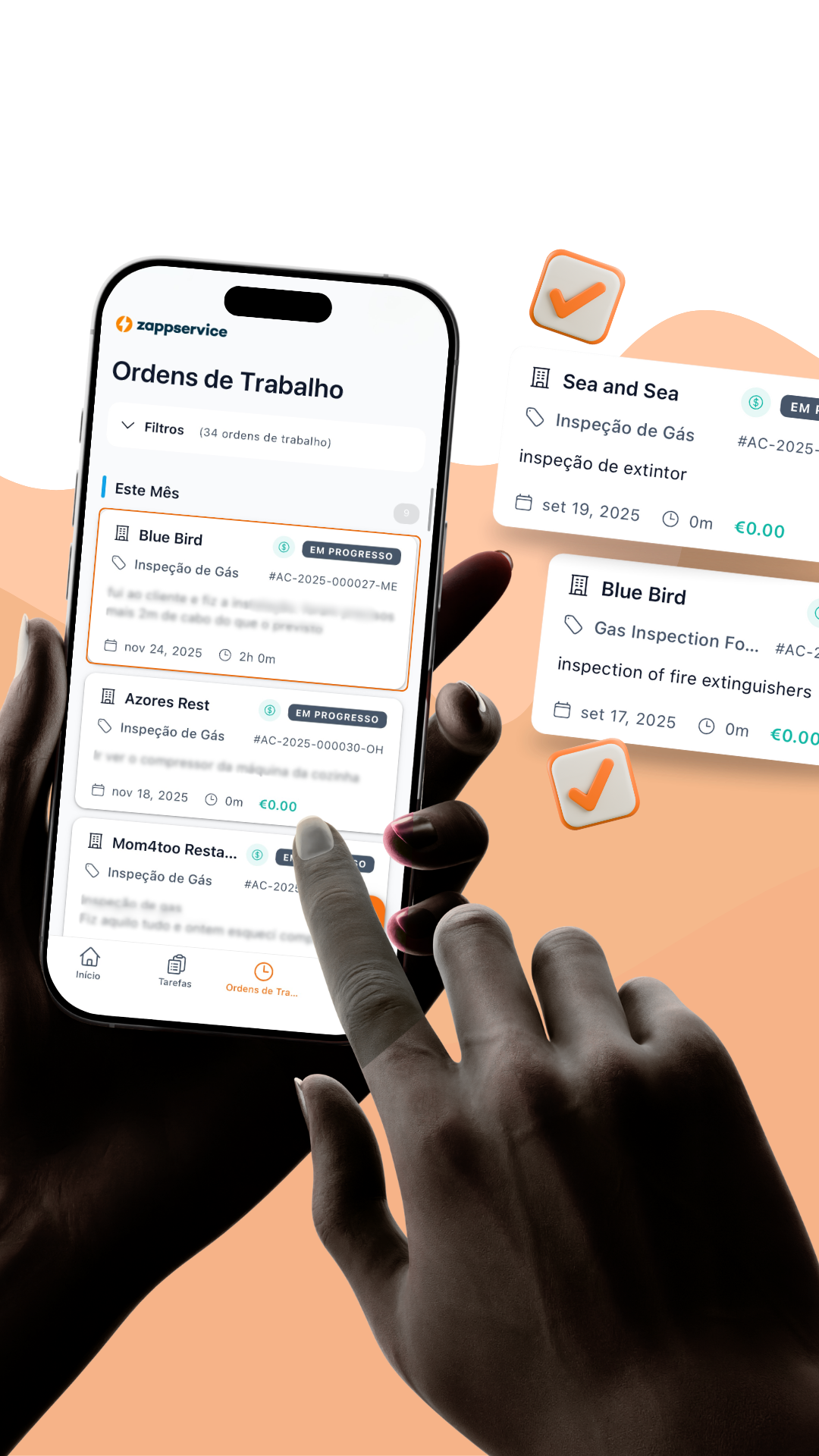 Customer receiving and approving PDF report with digital signature